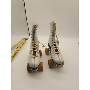 Vtg Womens White Lace Roller Skates Sz 5 Sure Grip Super X3